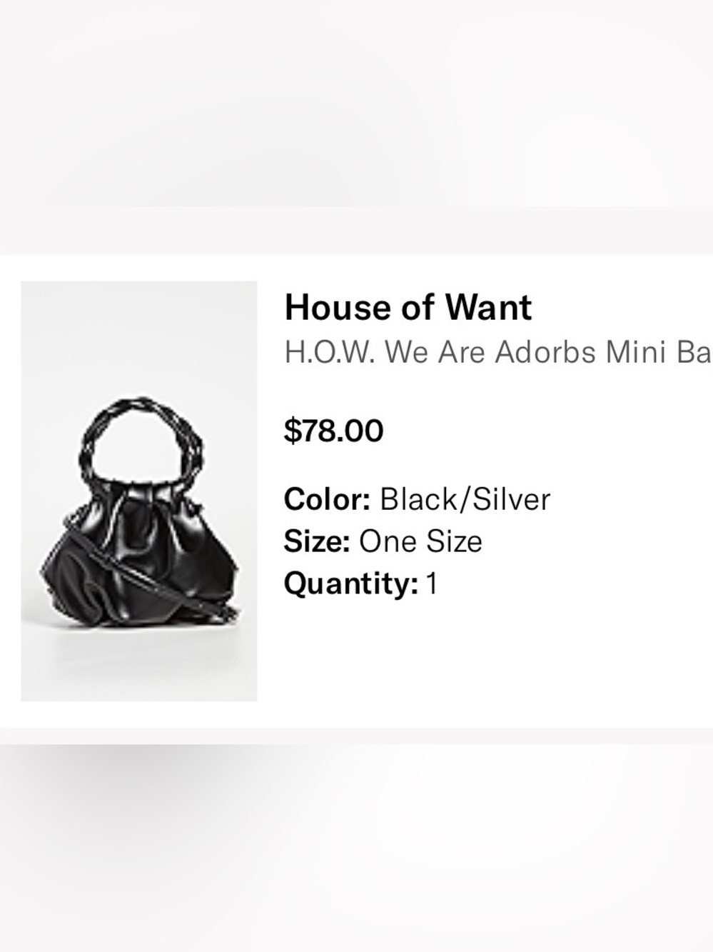 House of Want Black Braided Handle Crossbody Bag